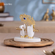 Lord Krishna's Divine Hands With Flute - Gold Plated