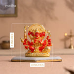 Load image into Gallery viewer, Panchmukhi Hanuman Statue With Orange Enamel - Gold Plated