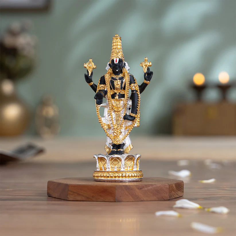Tirupati Balaji (Venkateswara) Idol - Gold & Silver Plated