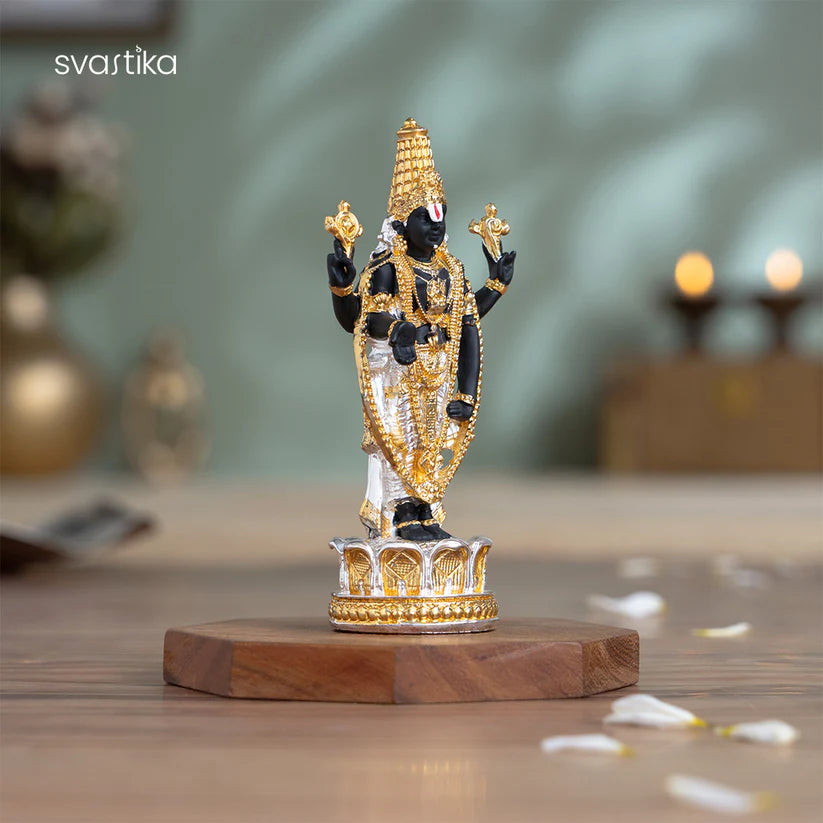 Tirupati Balaji (Venkateswara) Idol - Gold & Silver Plated